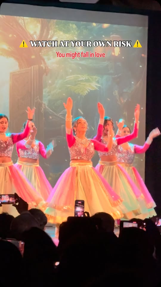 Mudra adult Bollywood dancers performing at the Mid-Year Concert